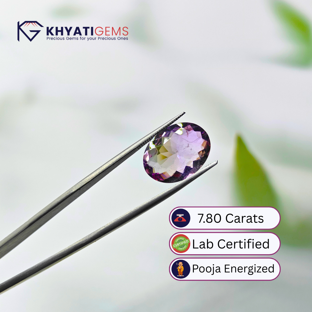 7.80 Carats | Ametirine Bi-Color | Gemstone for Dhanu Rashi