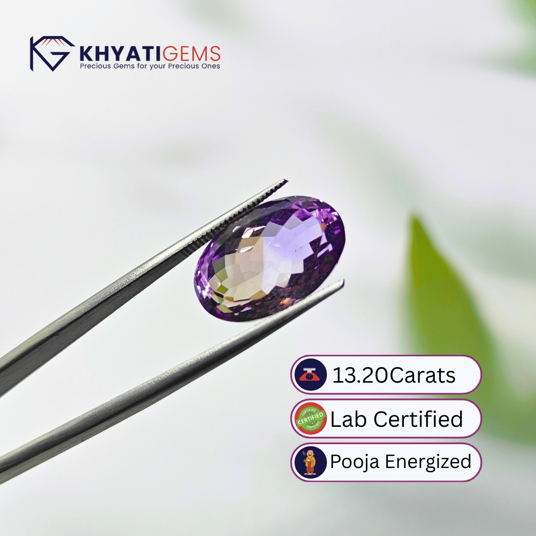 13.20 Carats | Ametrine Bi-Color | Gemstone for Dhanu Rashi