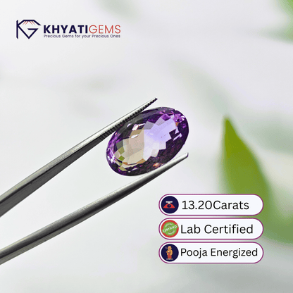 13.20 Carats | Ametrine Bi-Color | Gemstone for Dhanu Rashi