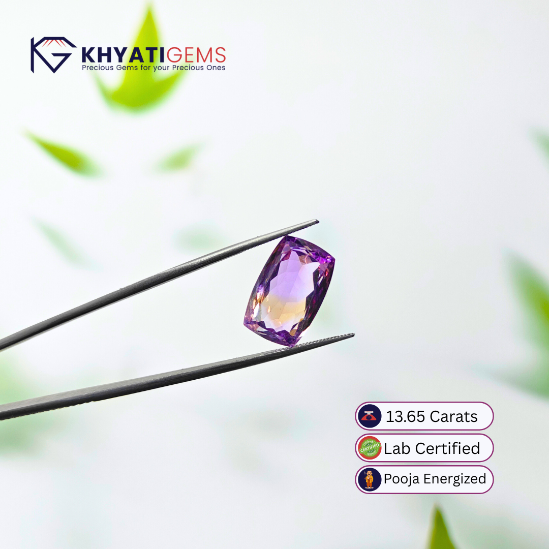 13.65 Carats | Ametirine Bi-Color | Gemstone for Dhanu Rashi